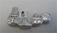 Sterling Silver NA Pots Pin - Hallmarked