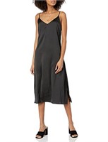 The Drop Women's Ana Silky V-Neck MIDI Slip Dress