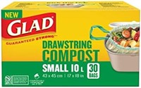 Glad 100% Compostable Drawstring Bags - Small 10