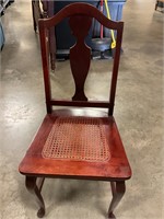 Wood chair w cane seat