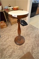 WALNUT STAINED PLANT STAND 32 IN TALL