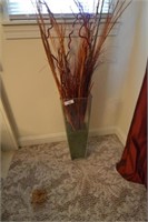 GLASS FLORAL VASE W/ STEMS - 28 IN TALL