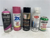 Spray paint, primer, and spray adhesive