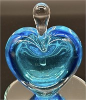 Beautiful Heart Art Glass Perfume Bottle - End Of