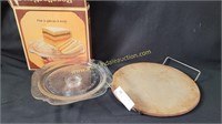 Vintage Cake Plate & 13" Pizza Stone