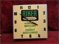 Riker Mfg. Lighted clock sign. Heavy duty Mufflers