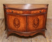 Italian Marquetry-Inlaid Serpentine Commode