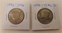 1976 & 1976 D Kennedy Half Dollars