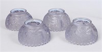 4 Lavender Etched Glass Lamp Shades