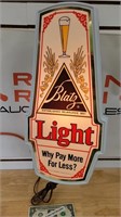 NOS Blatz light beer advertising lighted sign