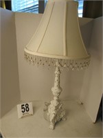 30" Tall White Iron Base Lamp with Shade (R1)