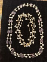 2 Faux pearl necklaces