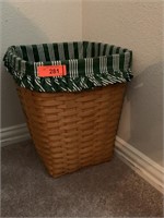 LARGE LONGABERGER TRASH CAN W LINER