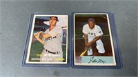 2pc 1954-57 Ted Williams & Willie Mays Cards
