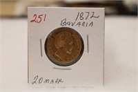 1872 Bavaria 20 Mark Gold