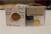 South Africa Gold 1975 2 Rand, 1982 1/10 oz. Krand