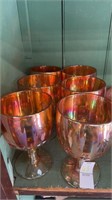 6 VINTAGE Iridescent CaRNiVaL GLaSs STaR Pattern