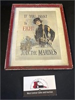 Vintage Marine framed advertisement