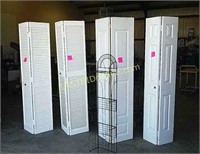 Two sets of bi-fold doors and a rack