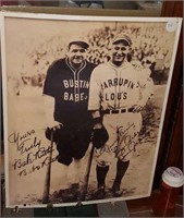 Photo of Babe Ruth and Lou Gehrig with signatures
