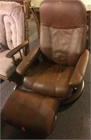 Swivel reclining chair and footstool