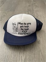 Vintage When The Tough Go Fishing Trucker Hat
