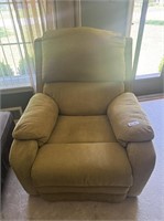 Green micro suede recliner