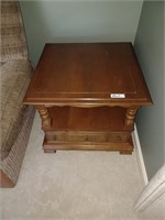 Pair of wooden end tables with drawers