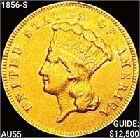 1856-S $3 Gold Piece HIGH GRADE