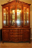 2 Piece Brlwood China Cabinet Flower Carvings