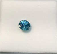 1.20ct 6.5mm Round D/c Blue Zircon