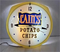17IN CAINS POTATO CHIPS LENAX CLOCK