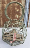 Green Metal Decorative Basket