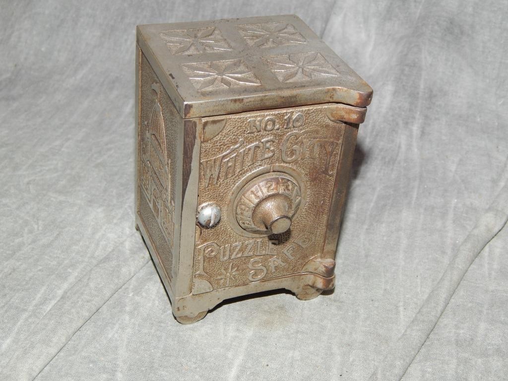 1894 WHITE CITY PUZZLE SAFE BANK No. 326 by NICOL