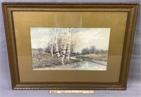 Samuel R. Chaffee Antique Landscape Watercolor