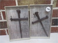 2 Crosses on Wood Decor - John 3:16