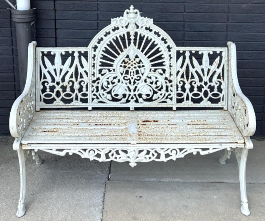 Beautiful Vintage Cast Iron Garden Bench