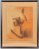 Morris Kantor (NY 1896-1974) Pastel of Woman
