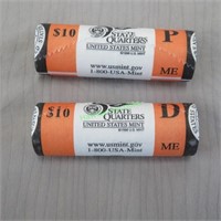 U.S. Mint State Quarters-Maine- Two- $10 rolls