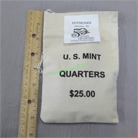 U.S. Mint Quarters-Tennessee-$25.00 sealed bag