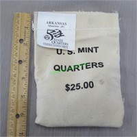 U.S. Mint Quarters-Arkansas-$25.00 sealed bag