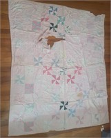 Vtg Pinwheel Quilt