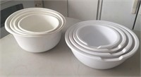 Two Sets of Plastic Nesting Mixing Bowls