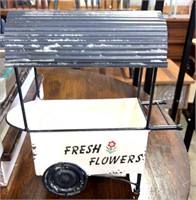 Fresh flowers metal wagon decor