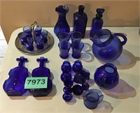 21± pcs Cobalt Blue Glassware