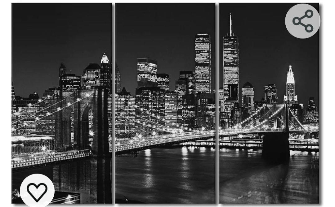 Black and White New York Brooklyn Bridge Canvas