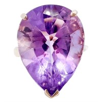 9 Carat Amethyst Cocktail Ring 10k Yellow Gold