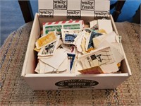 Cigar box of postage stamps