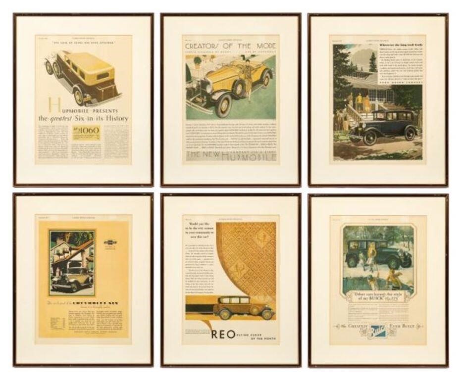 Lot of 6 Ladies' Home Journal Car Advertisements.