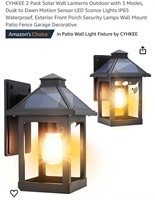CYHKEE 2 Pack Solar Wall Lanterns Outdoor